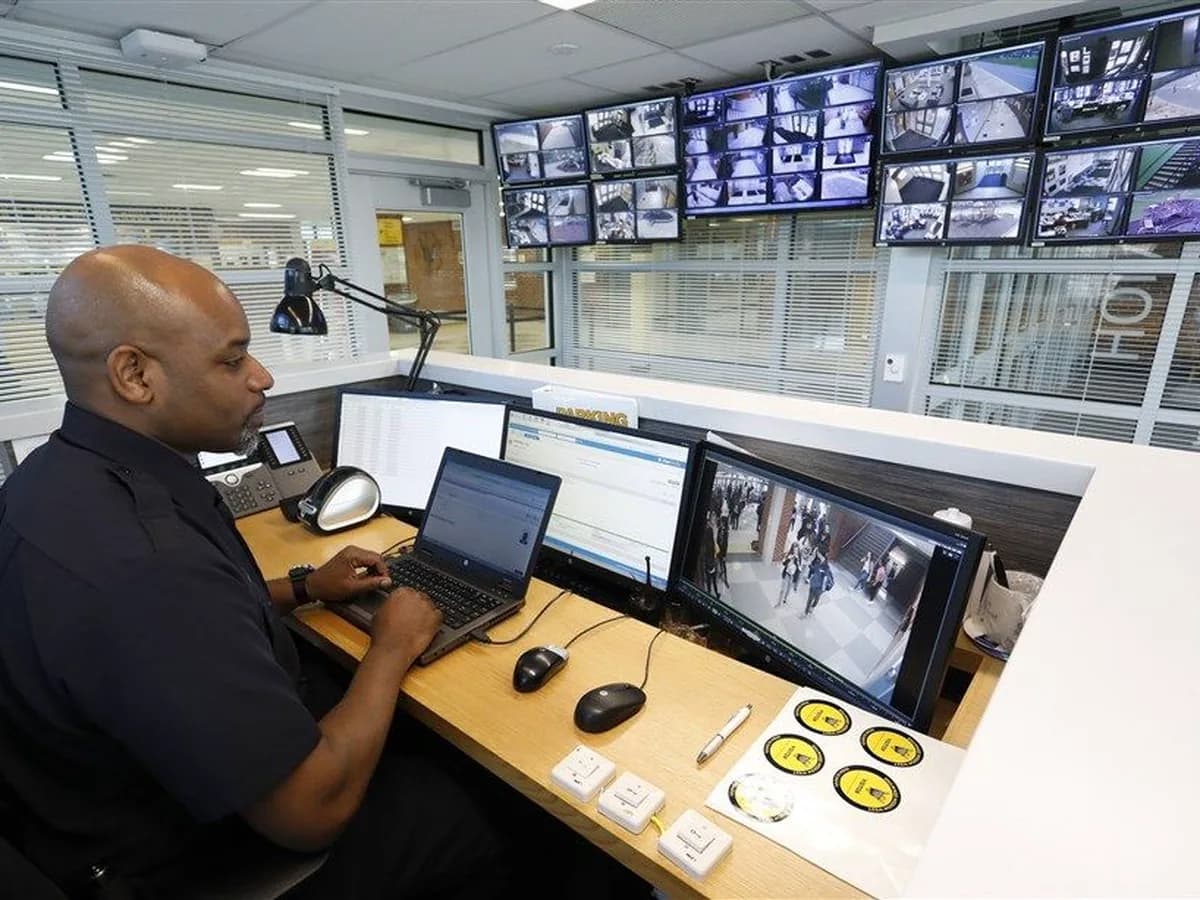 Public facility perimeter — illustrative example, not a client site